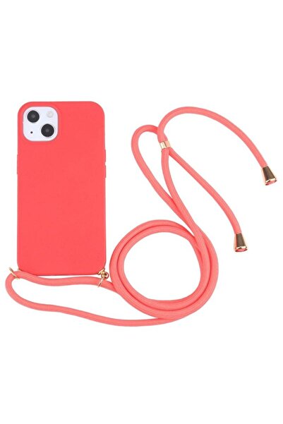 sscase Wheat Straw Θήκη Σιλικόνης με Λουράκι Red (Apple iPhone 15 Plus)