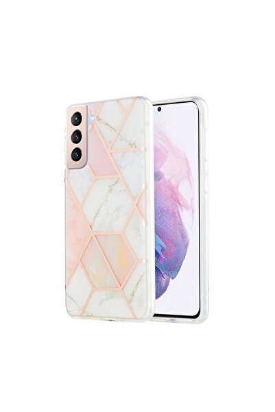 sscase Splicing Marble Σκληρή Θήκη Σιλικόνης Pink White (Samsung Galaxy S21 P...