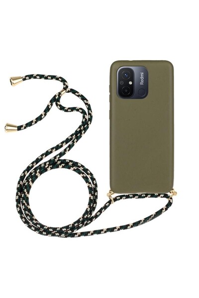 sscase Wheat Straw Θήκη Σιλικόνης με Λουράκι Army Green (Xiaomi Redmi 12C)