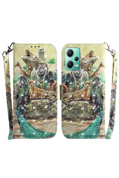 sscase 3D Coloured Θήκη Πορτοφόλι Zoo (Xiaomi Redmi Note 12 5G/Poco X5 5G)