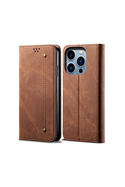 sscase Denim Texture Θήκη Βιβλίο Coffee (Apple iPhone 15 Pro)