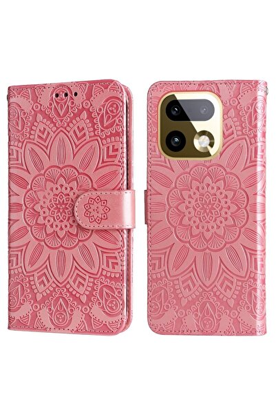 sscase Embossed Sunflower Θήκη Πορτοφόλι Pink (Realme 16 Pro Plus 5G)