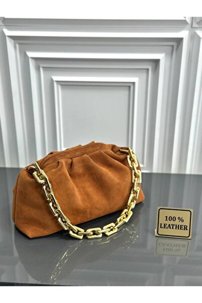 My Easy Shop Γυναικεία τσάντα MesBag Γνήσια τσάντα από σουέτ με λουράκι αλυσίδας