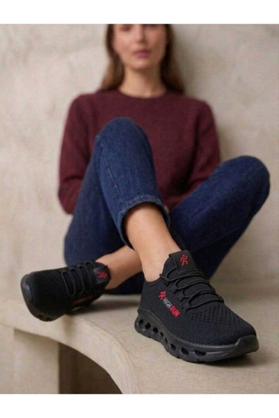 HİGHRUN Women's Mesh Detailed Sports Shoes with Soft Soles