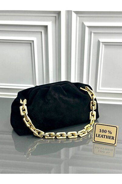 My Easy Shop Γυναικεία τσάντα MesBag Γνήσια τσάντα από σουέτ με λουράκι αλυσίδας