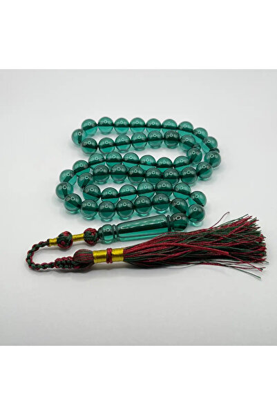 5ii perfume Luxury Transparent Green Bakelite Rosary - 51 Beads - 10mm with R...