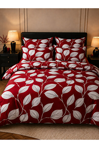 zeetwo 6-Piece Printed Cotton Bedding Set – Fitted Sheet, Duvet Cover & 4 Pil...