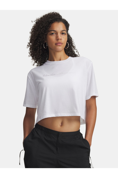 Under Armour Tricou de damă UA W WM CROP SS-WHT