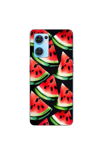 OEM Θήκη συμβατή με Oppo Reno7 5G Σιλικόνης TPU με σχέδιο φέτες καρπουζιού