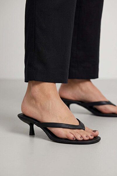Ayakkabı Fuarı Elit Sis01 Women's Heeled Slippers Black