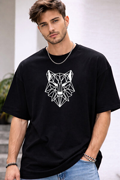 SANTAMİLA Tricou oversize cu imprimeu Black Wolf