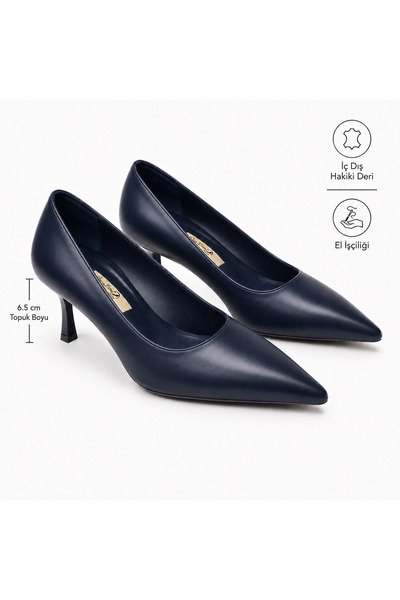 Luxe Heel Ayağınıza Değer Katan Adımlar Kadın Hakiki Deri Sivri Burun 6.5 cm ...