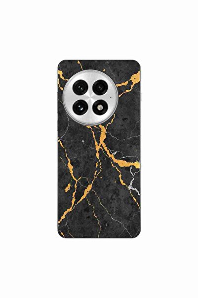 OEM Husa compatibila cu OnePlus 13 Silicon Gel Tpu Model Noir Gold Marble
