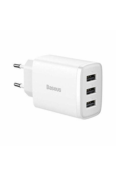 Baseus Φορτιστής χωρίς καλώδιο με 3 θύρες USB-A 17W Λευκός (Συμπαγής)