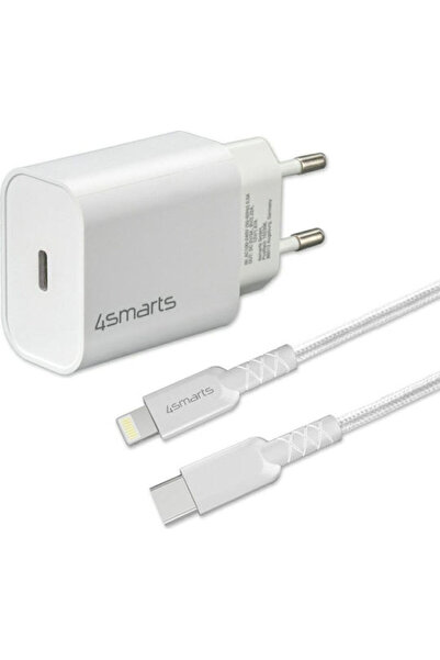 4smarts Φορτιστής με Θύρα USB-C και Καλώδιο Lightning 20W Λευκό (4S465591)