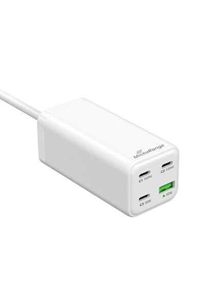 MediaRange Σταθμός Φόρτισης GaN με Θύρα USB-A και 3 Θύρες USB-C, Παροχή Ισχύο...