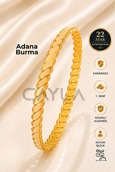 Çayla Kadın 22 Ayar Altın Kaplama Adana Burma Bilezik - 1. Sınıf Kuyum İşçili...