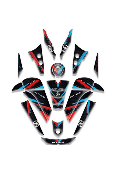 Rebon MotoDesign YAMAHA MT25 UYUMLU TANK PAD FULL SET KIRMIZI&MAVİ