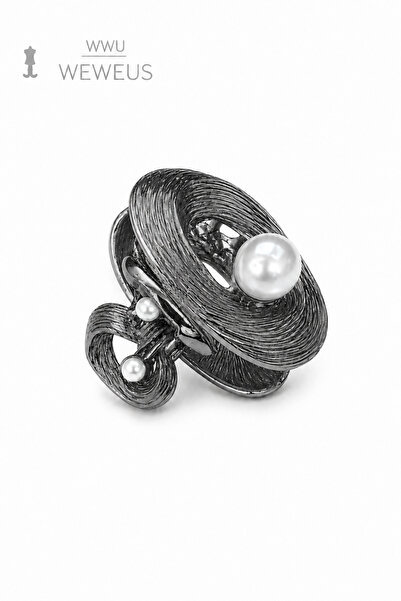 Weweus Floral Side Pearl Dark Gray Shiny Metal Mini Premium Latch Buckle