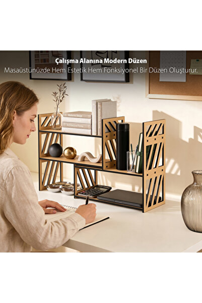 Desktop Sliding Bookshelf Large Size Oak