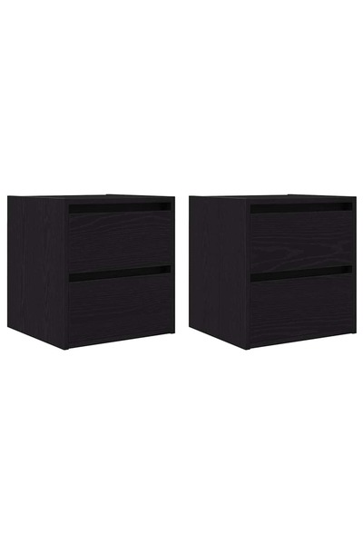 vidaxl Noptiere de perete 2 buc Stejar negru 38x34x40 cm