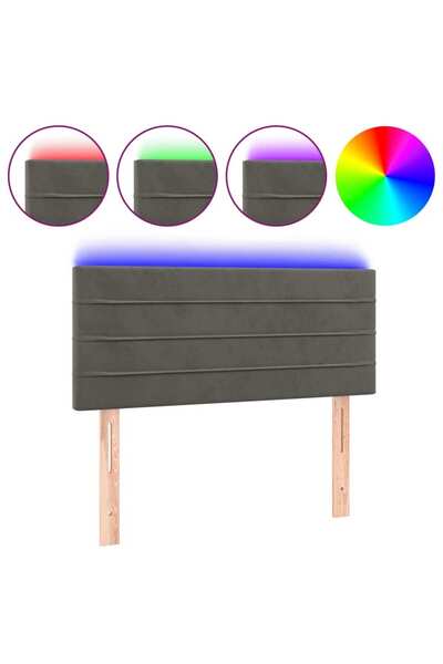 vidaxl LED headboard, dark grey, 100x5x78/88 cm, Velvet