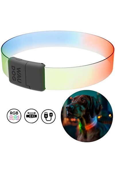 WAUDOG Zgardă pentru câini, cu iluminare, LED, RGB, Type-C, reglabilă