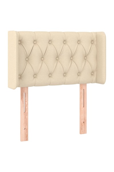 vidaxl Headboard with wings cream 83x16x78/88 cm textile