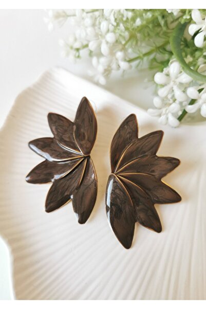 Halley Concept Milk Coffee Leaf Shaped Enamel Coated Steel Vintage Design Ear...