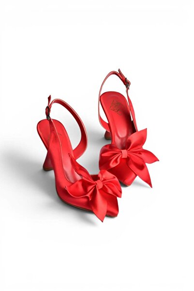 Fox Shoes K922164804 Γυναικεία παπούτσια από κόκκινο σατέν ύφασμα με λεπτό τα...