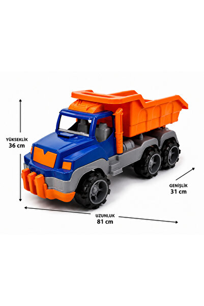 Uniqlion DEV BOY 81 CM Oyuncak Kamyon – Büyük Boy İnşaat Kamyonu Damperli