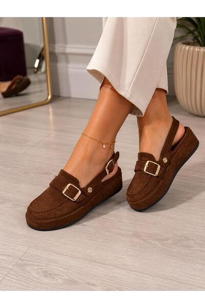 Pine Cone Brown Suede Sandals