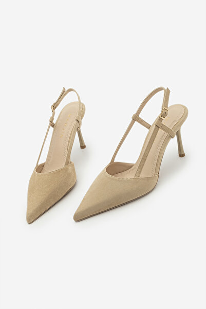 Marjin Women's Stiletto Pointed Toe Open Back Ankle Strap Classic Heeled Shoe...
