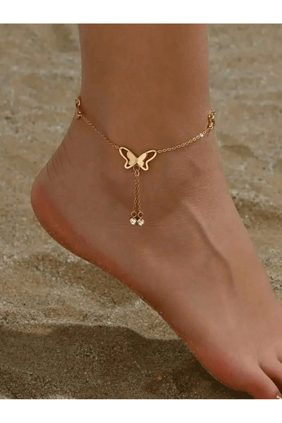 Generic 1 Piece Simple Design Butterfly Rhinestone Anklet High Quality Jewelr...