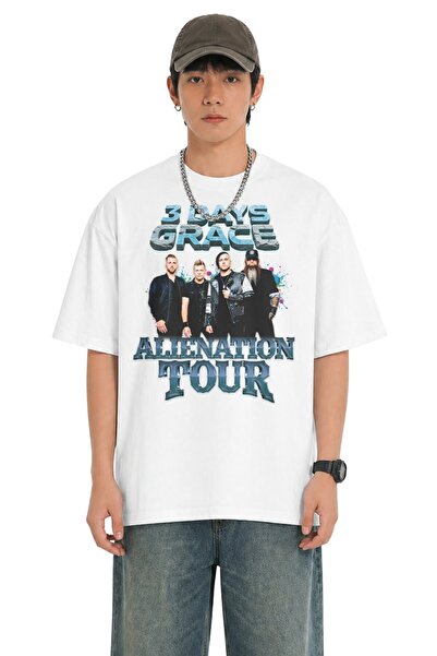 Fuddy Moda Μπλουζάκι Unisex με στάμπα Three Days Grace, Υπερμεγέθη μπλουζάκι ...