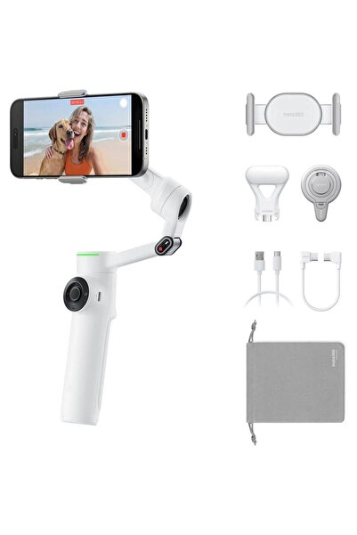 Insta360 Flow 2 Pro Creator Kit Gimbal Stabilizer, Bluetooth, 10h Battery, White