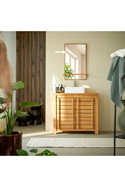 WoodenDecoration01 “Solena” Masif Ahşap Banyo Dolabı
