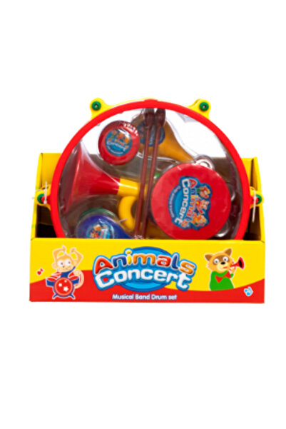 PlayFun Instrumente muzicale – Set tobă, tamburină, fluier, zornăitoare 65111...