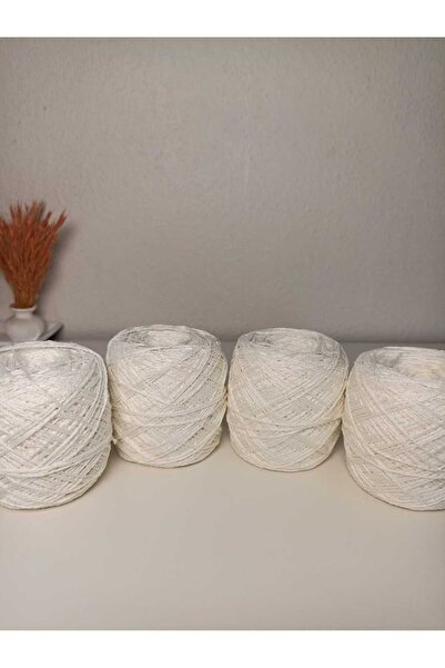 kartopya Kırık Beyaz Renkli Zincir Koton Örgü İpi 400gr(4x100 Gr)