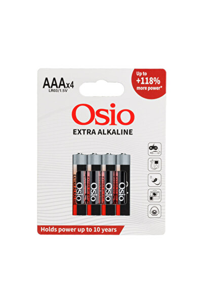 OSIO LR03EO4B Αλκαλικές μπαταρίες Blister 4τμχ AAA Extra