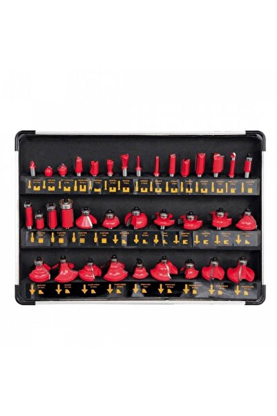 yato YT-6803 35-Piece Wood Router Bit Top Bottom Set, 8mm Shank
