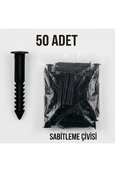 DİĞER1111 50 Adet Çim Sınırlayıcı Sabitleme Kazığı - Sert Plastik Bahçe Bordü...