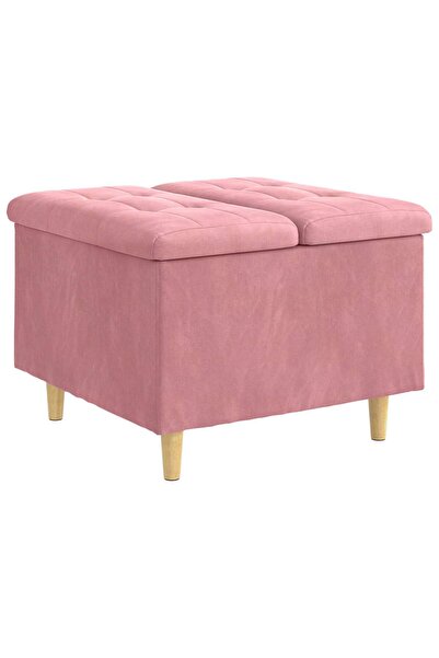 vidaxl Ottomană de depozitare cu pernă Roz 60 x 60 x 45 cm Catifea