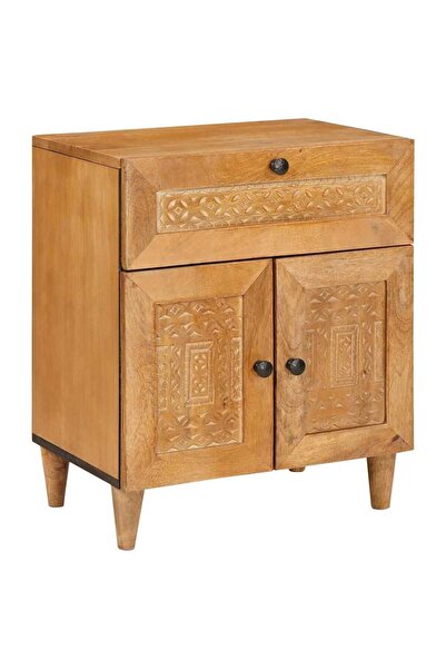 vidaxl Dulap de noapte cu sertar cu ușă Maro deschis 50 x 33 x 60 cm