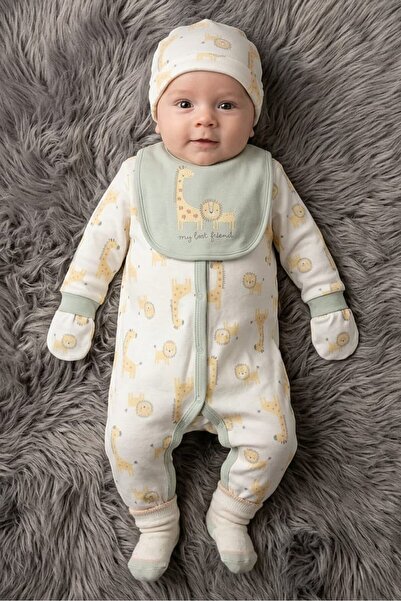 Rock A Bye Baby Boutique Toddlers Boy 5 Pcs Bodysuit, Bib, Beanie, Gloves and...