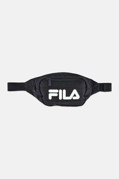 FILA حقيبة خصر رجالية بشعار ماركة، أسود