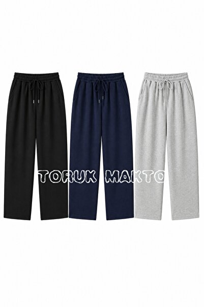 TORUK MAKTO 3 Pieces Unisex Regular Pipe Leg Basic Sweatpants