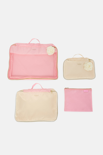 ISAAC MIZRAHI 4 Pieces Plain Travel Packing Set, Multicolor