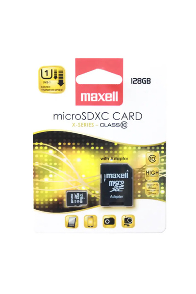 Maxell Memorie Micro SDXC 128GB Clasa 10 UHS-1 cu Adaptor
