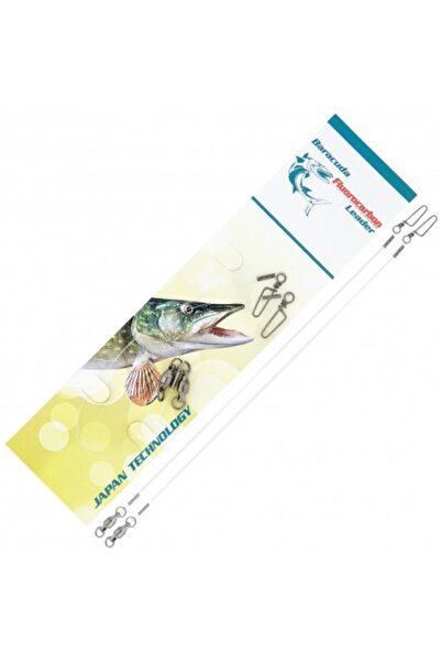 Baracuda Fluorocarbon Fishing Line 14kg Clip-Swivel 20-40cm Top Bottom Set of...